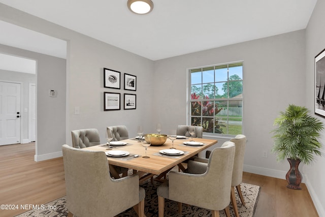 dining area featuring light hardwood / wood-style flooring