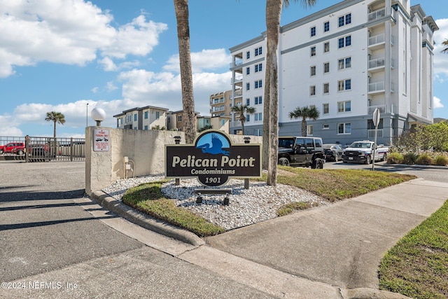 view of community sign