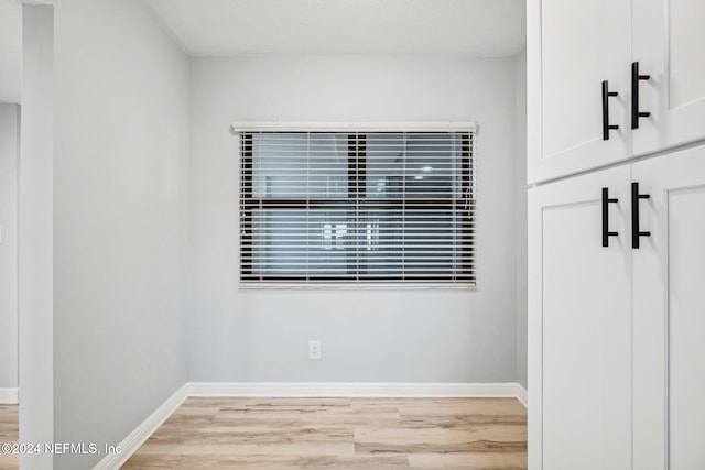 interior space with light hardwood / wood-style flooring