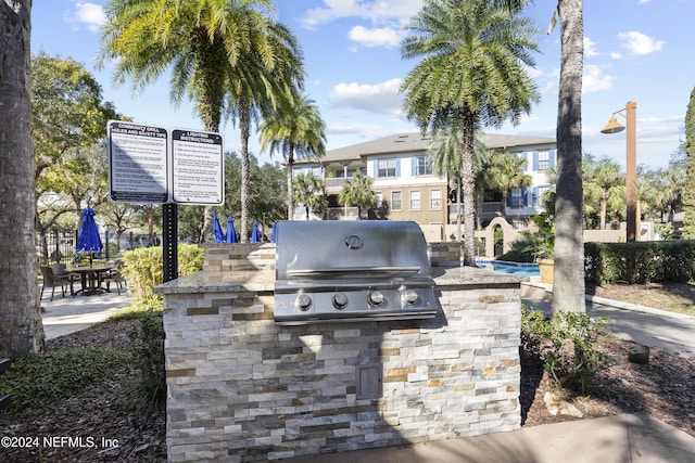 view of patio with area for grilling