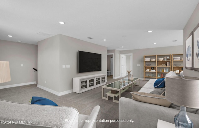 living room with carpet floors