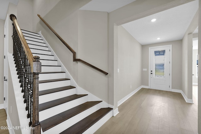 foyer featuring light wood-type flooring