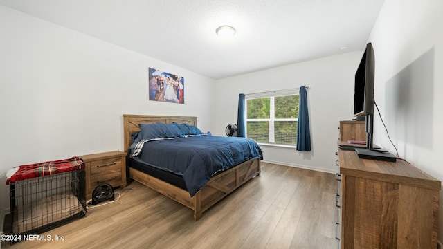 bedroom featuring light hardwood / wood-style floors