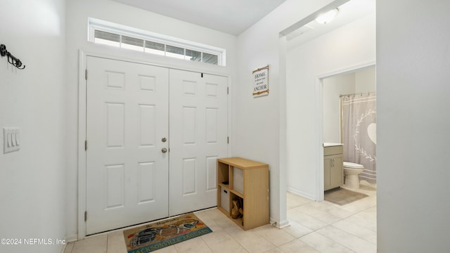 view of tiled foyer