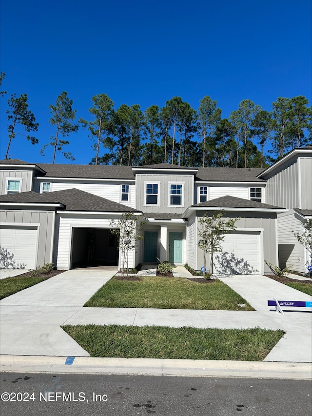 view of property with a garage