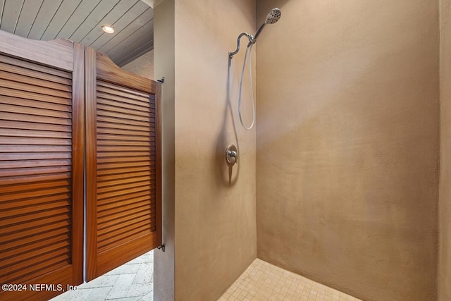 bathroom featuring walk in shower