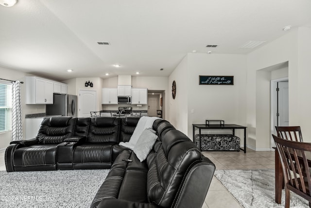 view of tiled living room