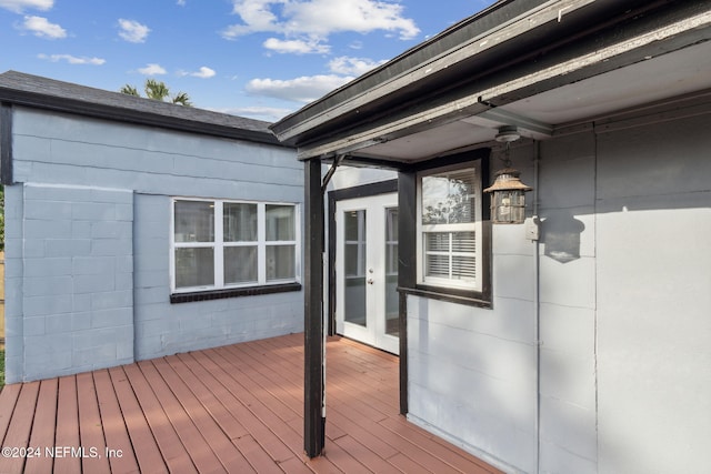 deck featuring french doors