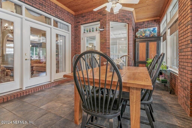 7436 Woodlawn Rd, Macclenny, FL 32063 - sunroom / solarium featuring ceiling fan and wooden ceiling