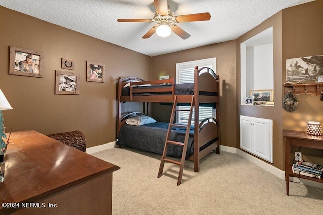 7436 Woodlawn Rd, Macclenny, FL 32063 - bedroom featuring ceiling fan, light carpet, and a textured ceiling