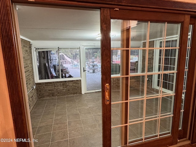 corridor featuring french doors