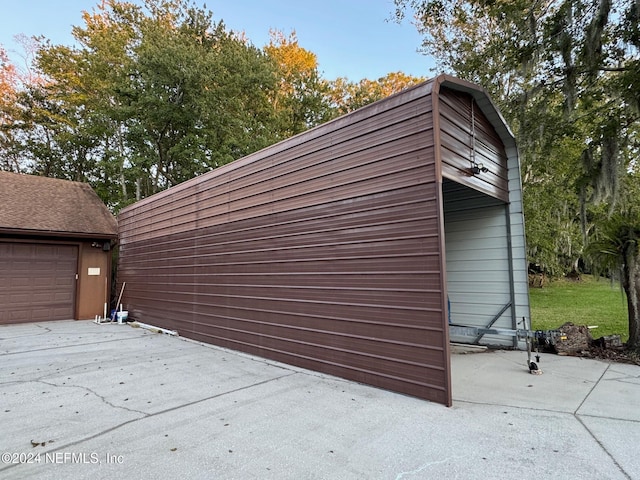 view of garage