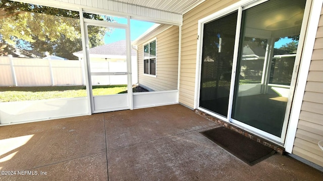 view of unfurnished sunroom