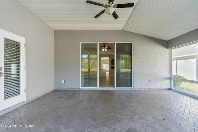 view of patio with ceiling fan