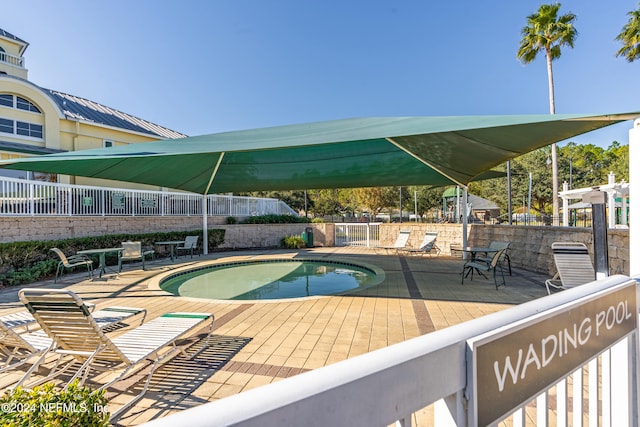 view of pool featuring a patio area