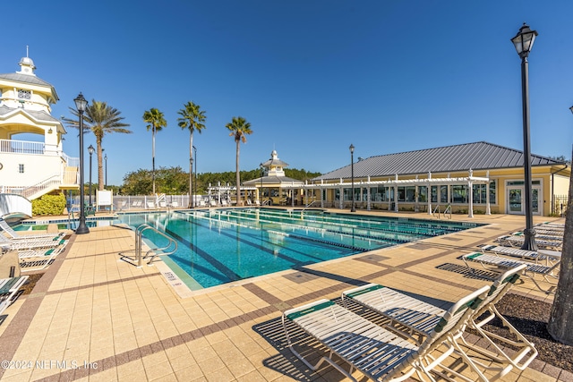 view of pool with a patio