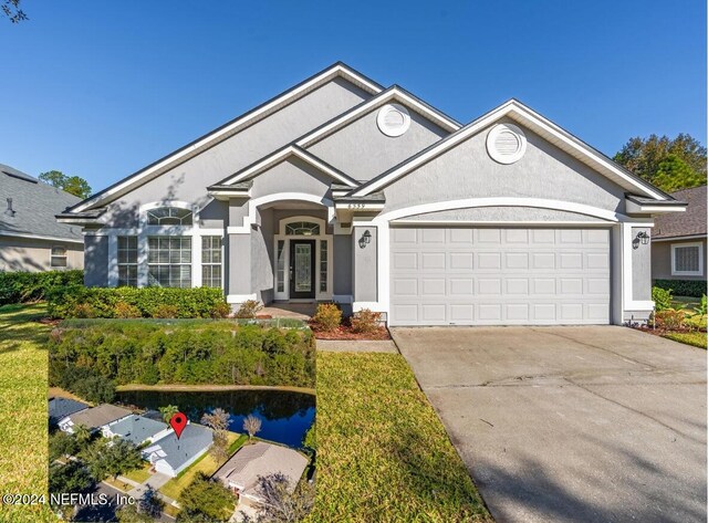 view of front of house with a garage