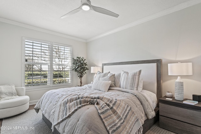 415 N Ocean Grande Dr Unit 101, Ponte Vedra Beach, FL 32082 - bedroom with crown molding and a ceiling fan