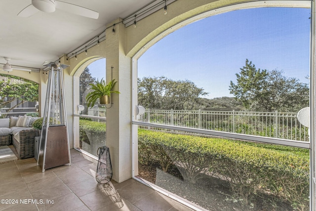 415 N Ocean Grande Dr Unit 101, Ponte Vedra Beach, FL 32082 - unfurnished sunroom with ceiling fan