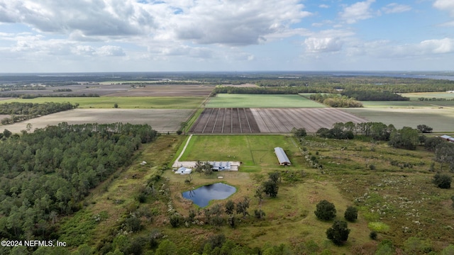 drone / aerial view with a rural view