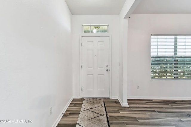 entrance foyer featuring dark hardwood / wood-style floors