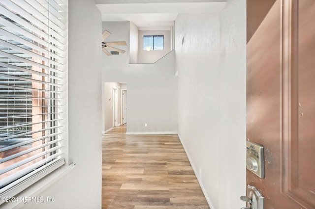 hallway featuring light hardwood / wood-style floors