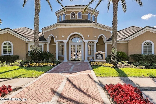 view of front of home with french doors