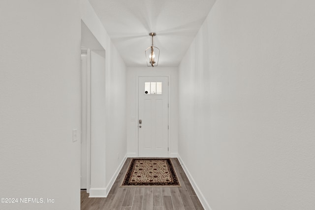 doorway to outside featuring hardwood / wood-style floors