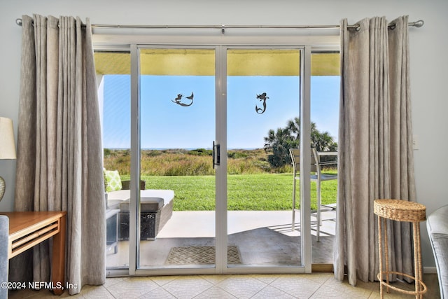 doorway with a wealth of natural light