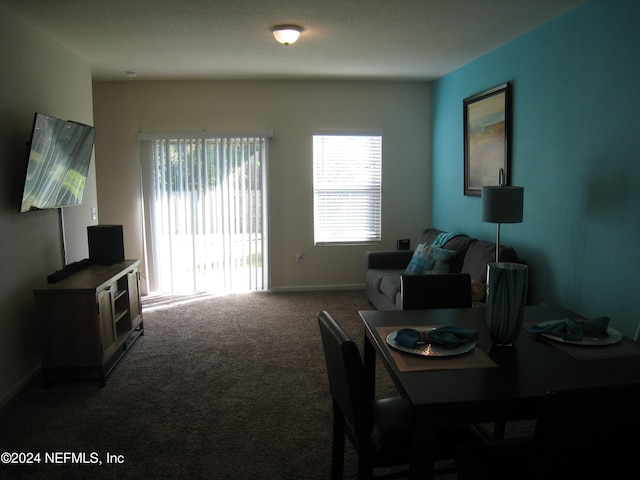 living room with carpet flooring