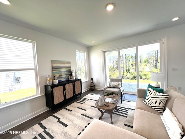 88 Latham Dr, Ponte Vedra, FL 32081 - living room featuring wood finished floors, baseboards, and recessed lighting