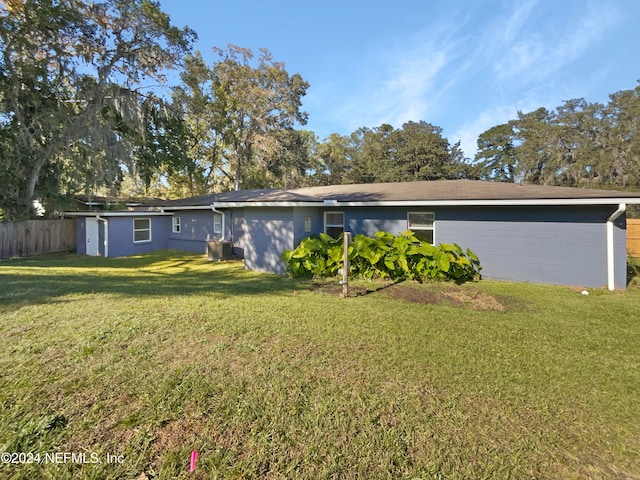 rear view of house with a lawn