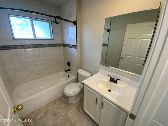 9767 Brockham Ct, Jacksonville, FL 32221 - bathroom featuring toilet, vanity, and washtub / shower combination