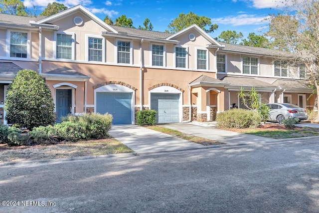 view of property featuring a garage