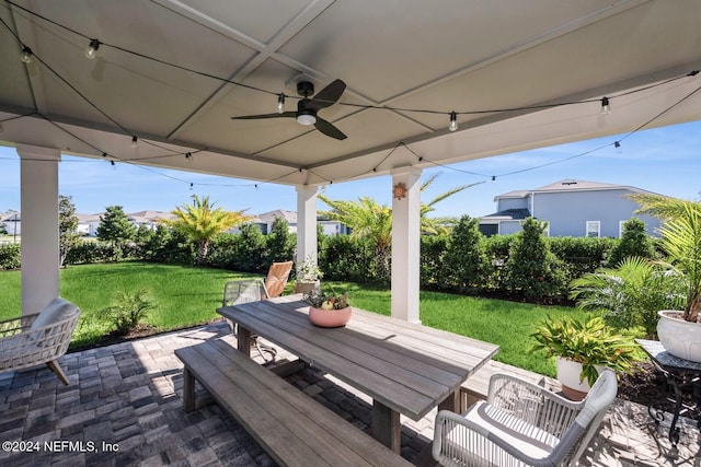 view of patio / terrace with ceiling fan