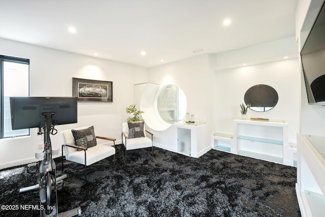 1304 Strand St, Neptune Beach, FL 32266 - exercise room with carpet, recessed lighting, and baseboards