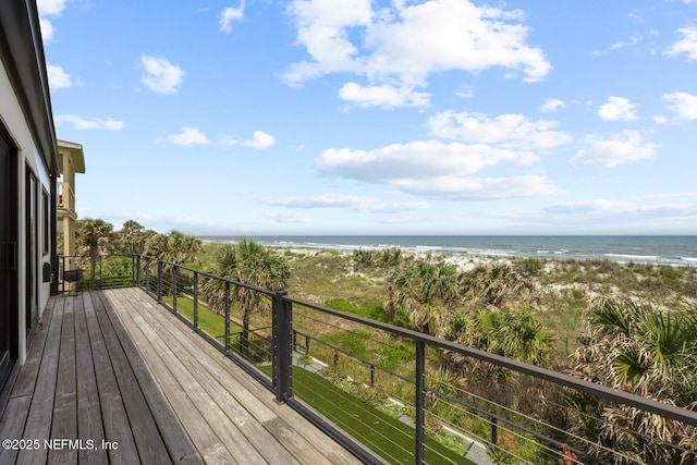 1304 Strand St, Neptune Beach, FL 32266 - wooden deck with view of water and beach
