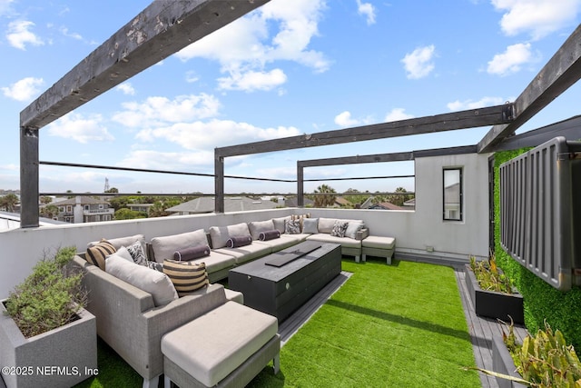 1304 Strand St, Neptune Beach, FL 32266 - view of green lawn with an outdoor living space