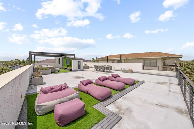 1304 Strand St, Neptune Beach, FL 32266 - view of patio / terrace with an outdoor living space and outdoor dining area