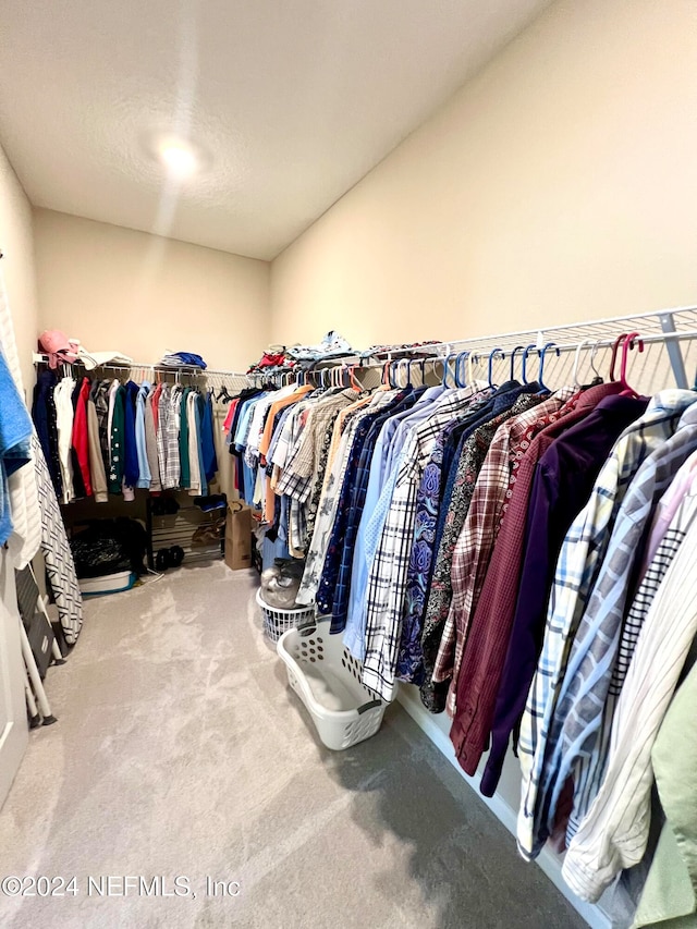 spacious closet with carpet flooring