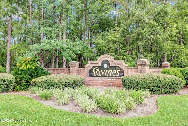 view of community sign