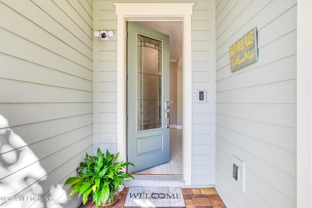 view of doorway to property