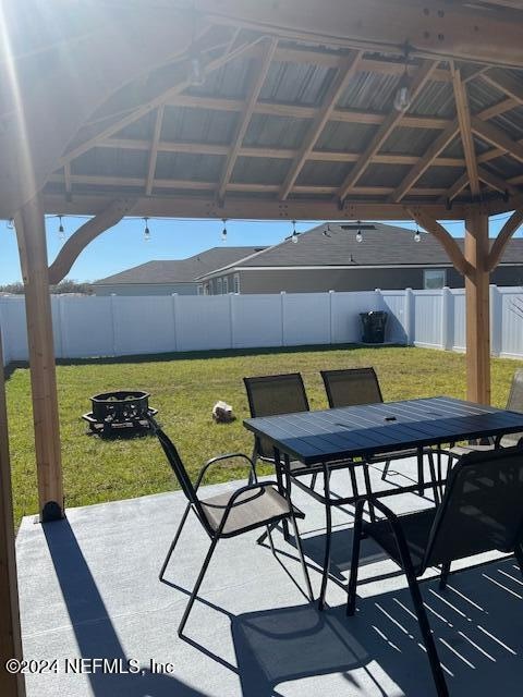 view of patio with a gazebo