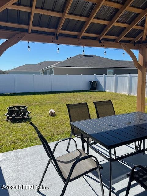 view of patio / terrace featuring a gazebo