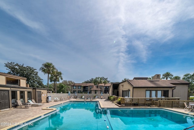 view of pool with a patio