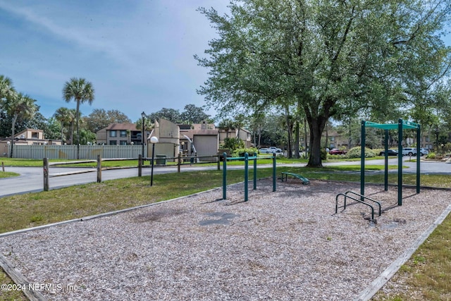 view of property's community featuring a playground