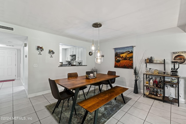 view of tiled dining room