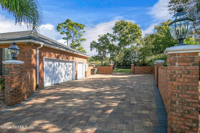 view of garage