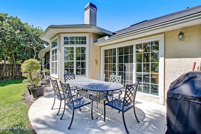 view of patio / terrace with a grill