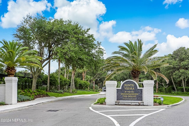 view of community sign